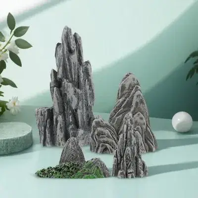 4 قطعة الجنينة المصغرة وهمية بونساي وعاء محاكاة حديقة ساحة ديكور الزهرية الجنينة المناظر الطبيعية زخرفة طاولة الرمل الزينة #6