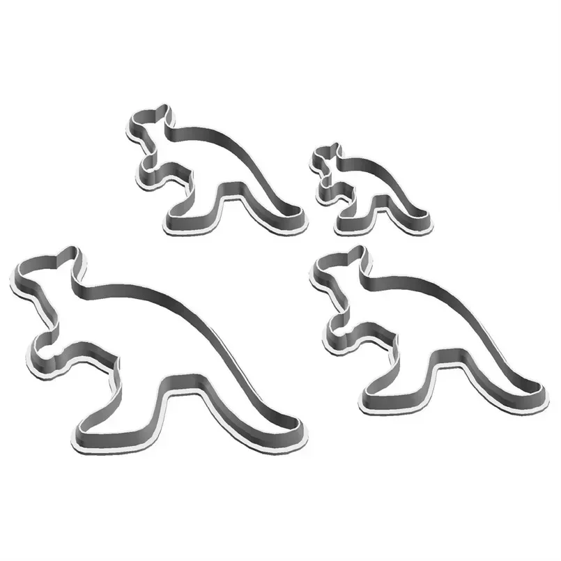 Cztery specyfikacje Kreskówka zwierzę lądowe, kangur bokserski, formy plastikowe, narzędzia do dekoracji ciastek, foremki do ciastek