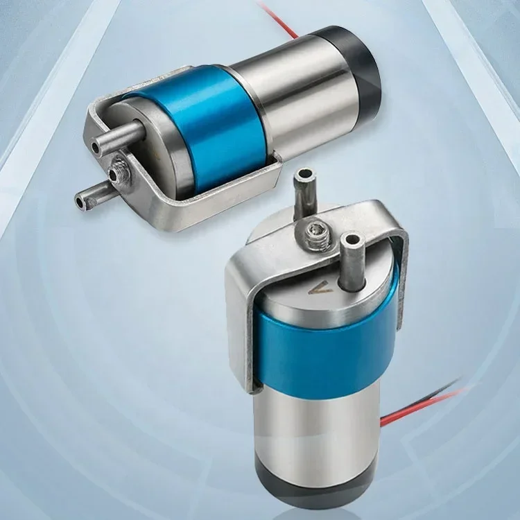 ปั๊มลมขนาดเล็ก 6 ลิตร/นาที 6 โวลต์ ดีซี ปั๊มสุญญากาศแบบโรตารี่ไร้น้ำมันสำหรับเครื่องนับอนุภาค - มอเตอร์ไร้แกนไหลคงที่ ใบพัดสีขาว