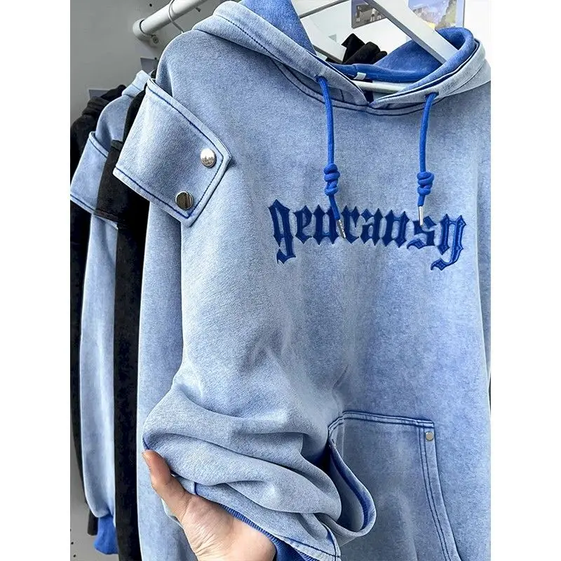 Oversized Hoodies Women Fashion Design Couples Hoodie American Vintage Casual Letter Printied Hooded Coats Autumn Trend Jackets