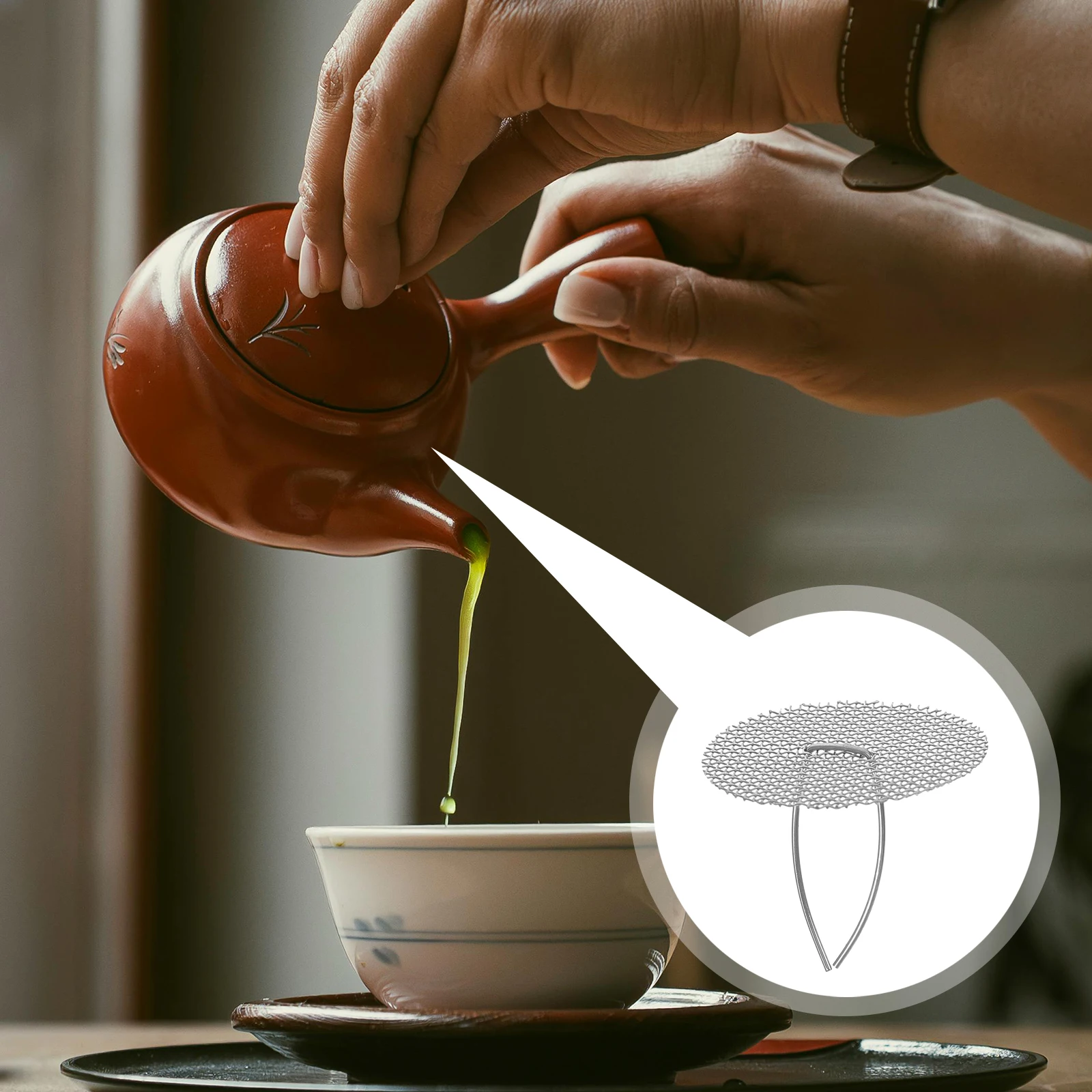 

Purple Clay Pot Filter Chinese Kung Fu Tea Strainer Fine Mesh Kettle Spout Insert Tools Round Loose Leaf Small