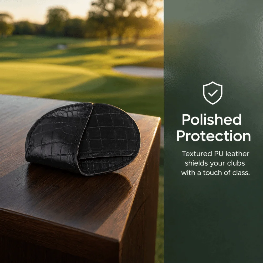 5pcs/7pcs Non-Slip Golf Iron Covers Stitched Edges Open Ended Iron Head Covers Multi Color PU Leather Golf Club Head Covers