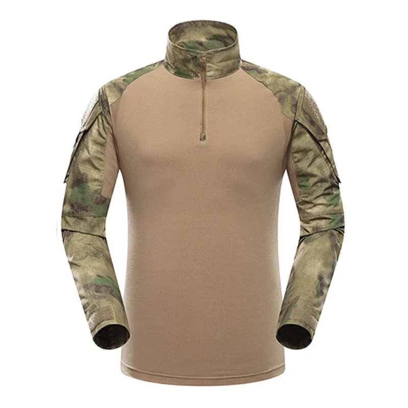 Herren Outdoor-Trainingshemden, atmungsaktiv, langlebig, Patchwork, Arbeitskleidung, Oberteile, Wandern, T-Shirts, Angeln, Jagd, Paintball-T-Shirts – Detail 5