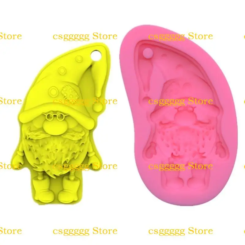 9HJK DIY SANTA LITE DWARF SILICONE SILICY EPOXY MOLD DIY keychain keychain قلادة صياغة القالب لعيد الميلاد هدية الحب