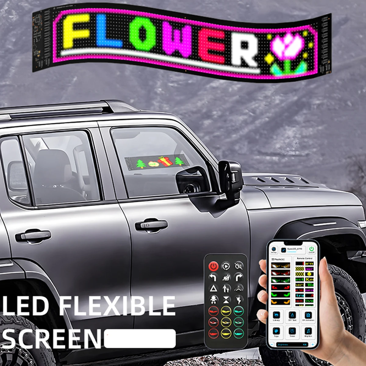 New Quality Car Windshield Devil Eyes 5V LED Multifunctional Purpose Sign DIY Text Animation LED Flexible Screen Programmable