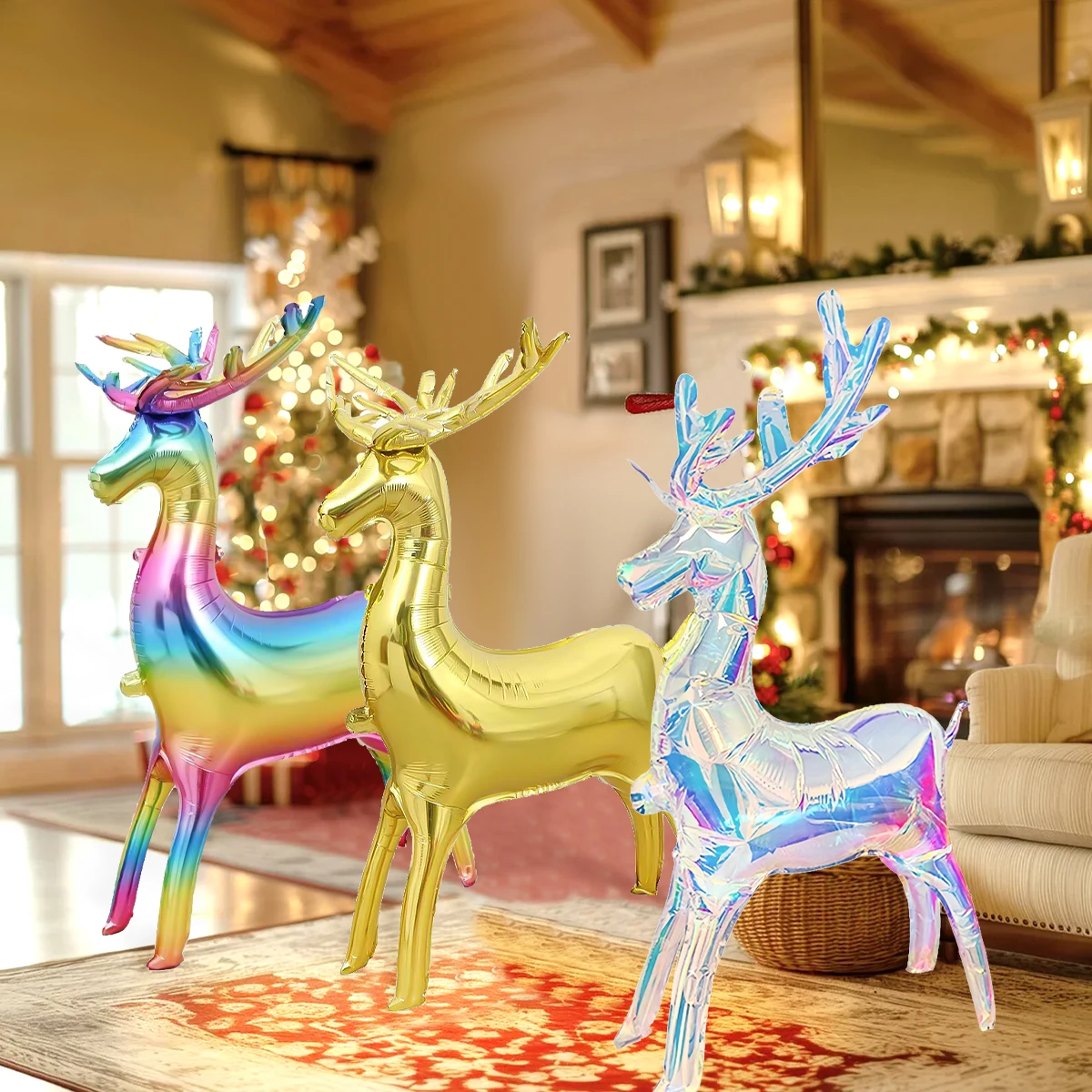 Christmas Elk Standing Foil Balloon, Christmas Deer Balloon, Winter Theme Birthday, Christmas New Year Party Decoration,