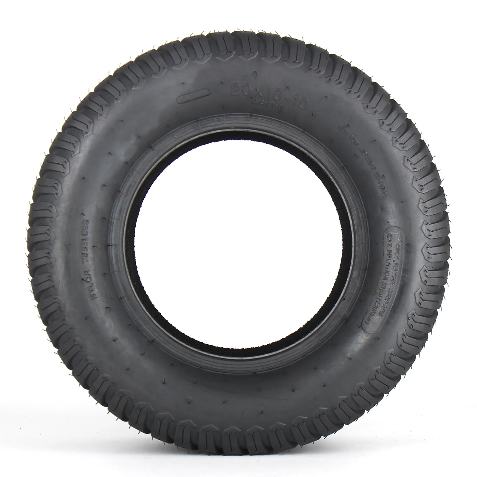 202520X10-10 チューブレスタイヤ 芝刈り機用、トラクター芝生用トレッド、4プライ、耐荷重1160ポンド