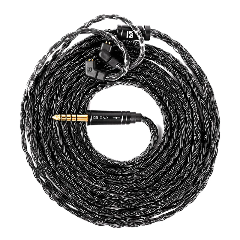 KBEAR JunTian Chord 2 Meters 16 Core Silver-plated OCC HiFi Earphone Upgrade Cable 2PIN/QDC/MMCX/TFZ  For EDX Pro ZSN CRA ZERO