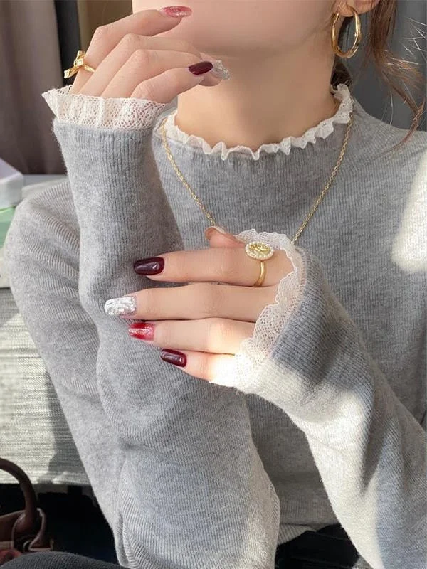 

ay Knitted Base irt Women's Autumn Winter Inner Wear 2026 New Hot S High-End f High Collar Top Sve Long Sweater