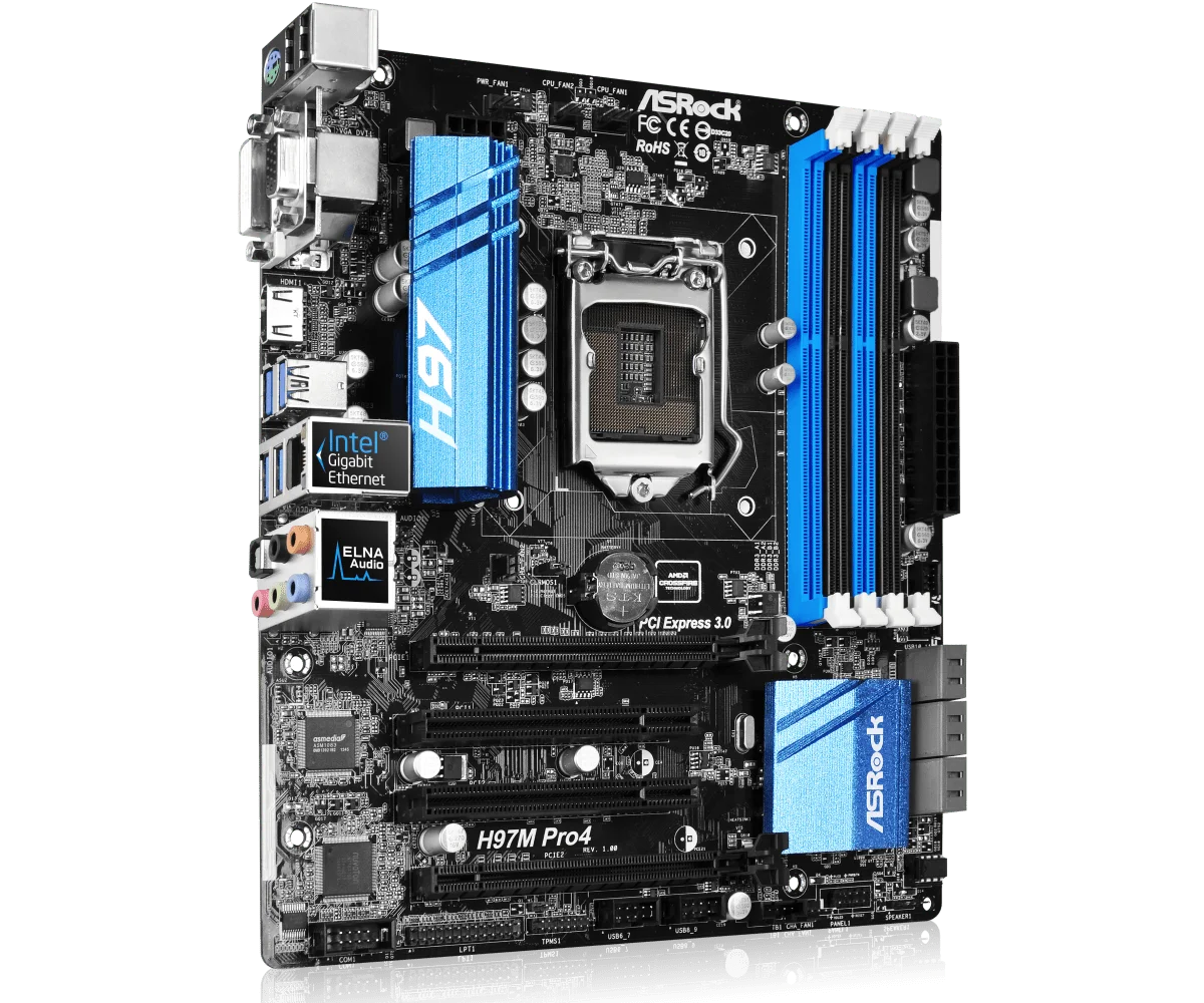 Материнская плата H97 ASRock H97M Pro4 LGA 1150, материнская плата DDR3, 32 ГБ, поддержка i5-4590 i5-4570 i3-4160 i3-4130 i7-4770, процессор M.2 M-ATX