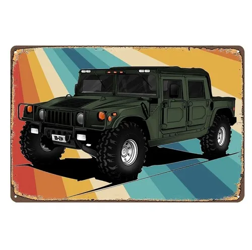 H1 Auto-Metallposter, Blechschild, 20 x 30 cm