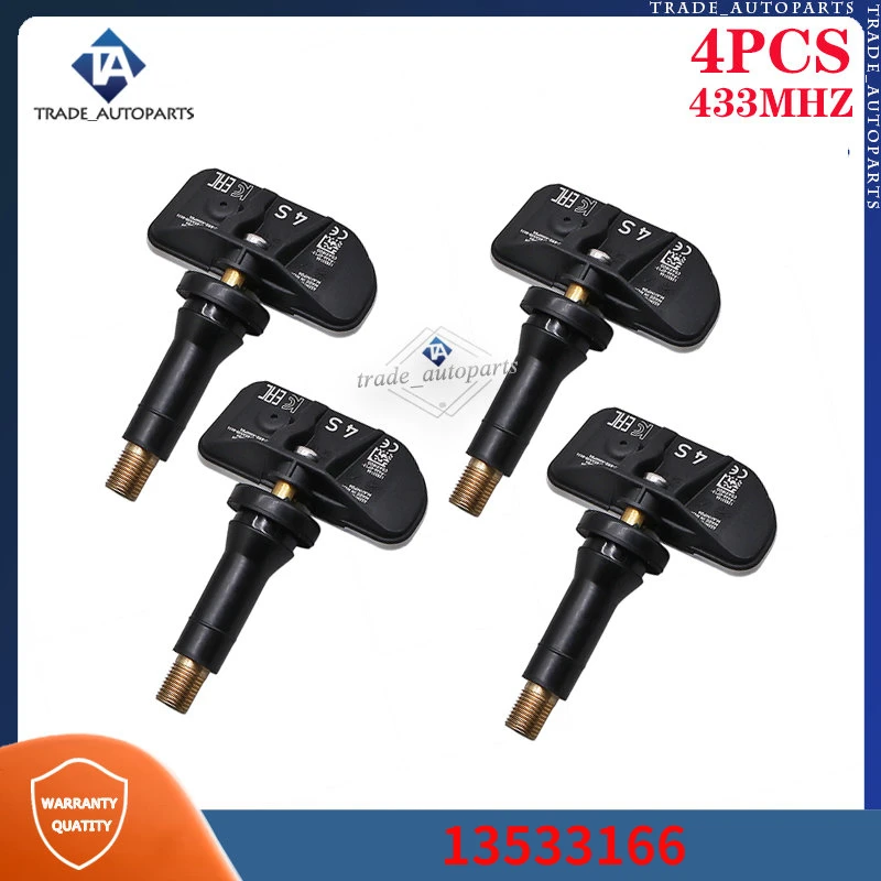 

Датчик давления в шинах TPMS 13533166, 4 шт., для 2021 GMC Yukon XL Cadillac Escalade Chevy Tahoe, пригородные датчики для шин 433 МГц