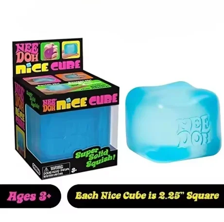 Heißer Schylling NeeDoh Nice Cube, sensorischer Anti-Stress-Block, weiches, knautschbares Stressabbau-Fidget-Spielzeug, ideales Souvenir-Geschenk für Kinder