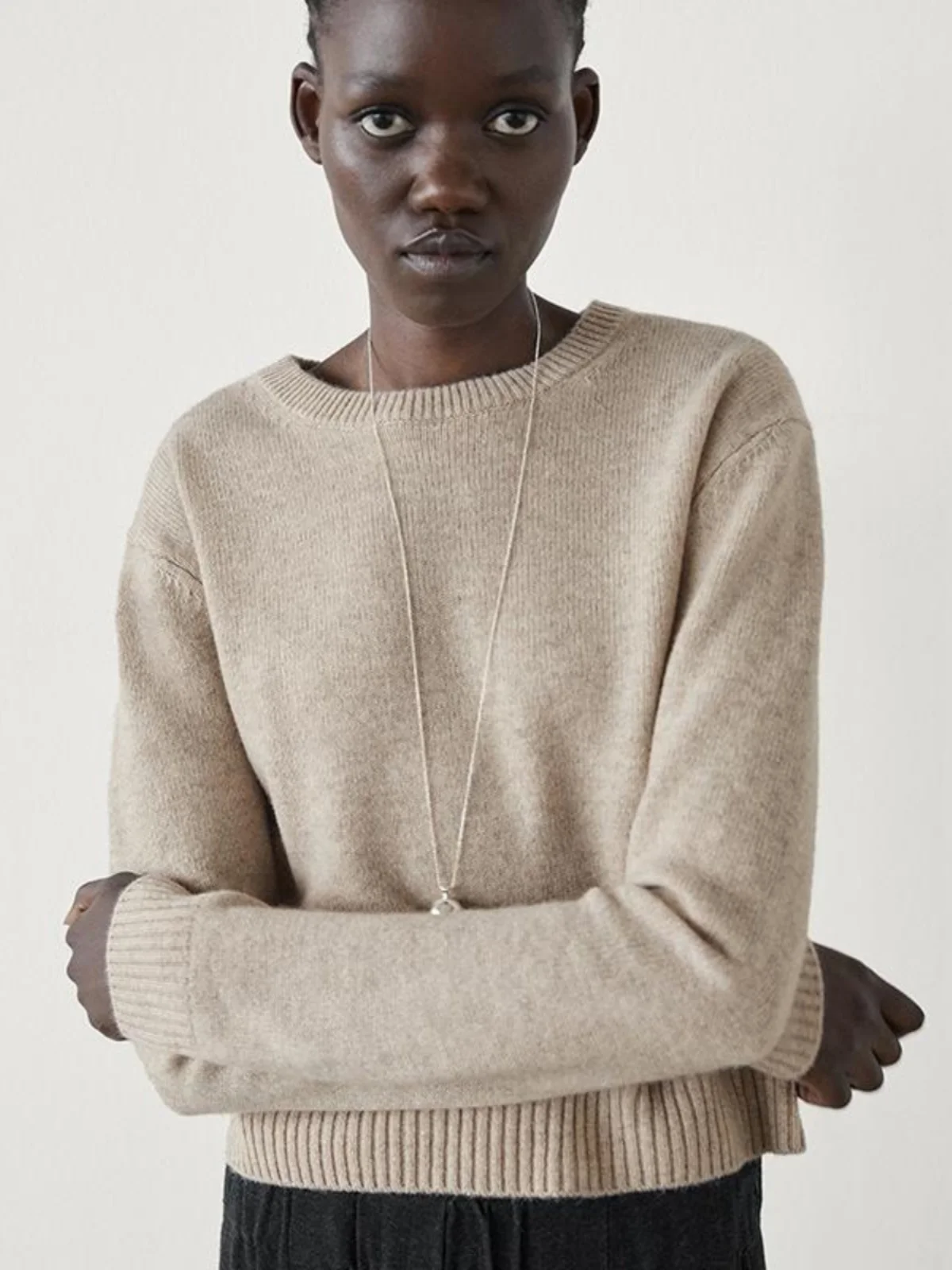 

MD Women's Casual round Ne Knitwear Wool Long Sve Soft Cozy ort Version Sweater New Autumn Winter Faion Small Fraa...