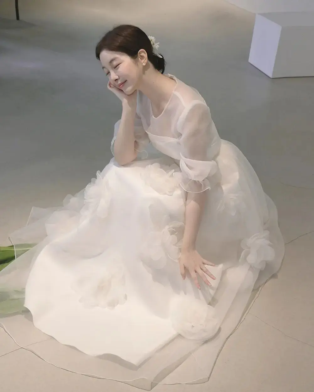 Customized Korea Garden Evening Dresses Puffy Short Sleeves Formal 프롬드레스 Ankle Length Elegant Prom Growns Party Women Bride