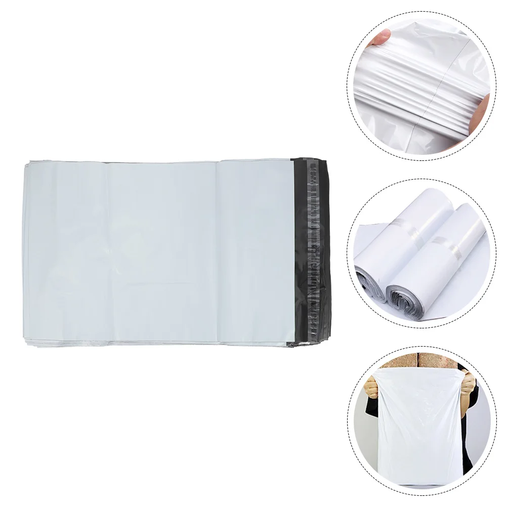 

100 Pcs Waterproof Shipping Pouches Mailing Bags for Clothing Express Packing Files Folders Strong Adhesive Strip Seal