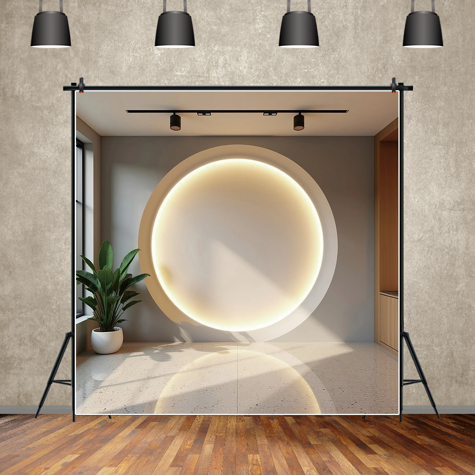 MOON.QG шикарный интерьерный фон для фотосъемки с зелеными растениями, легкая арка, настенный фон для фотозоны, реквизит для детской студии