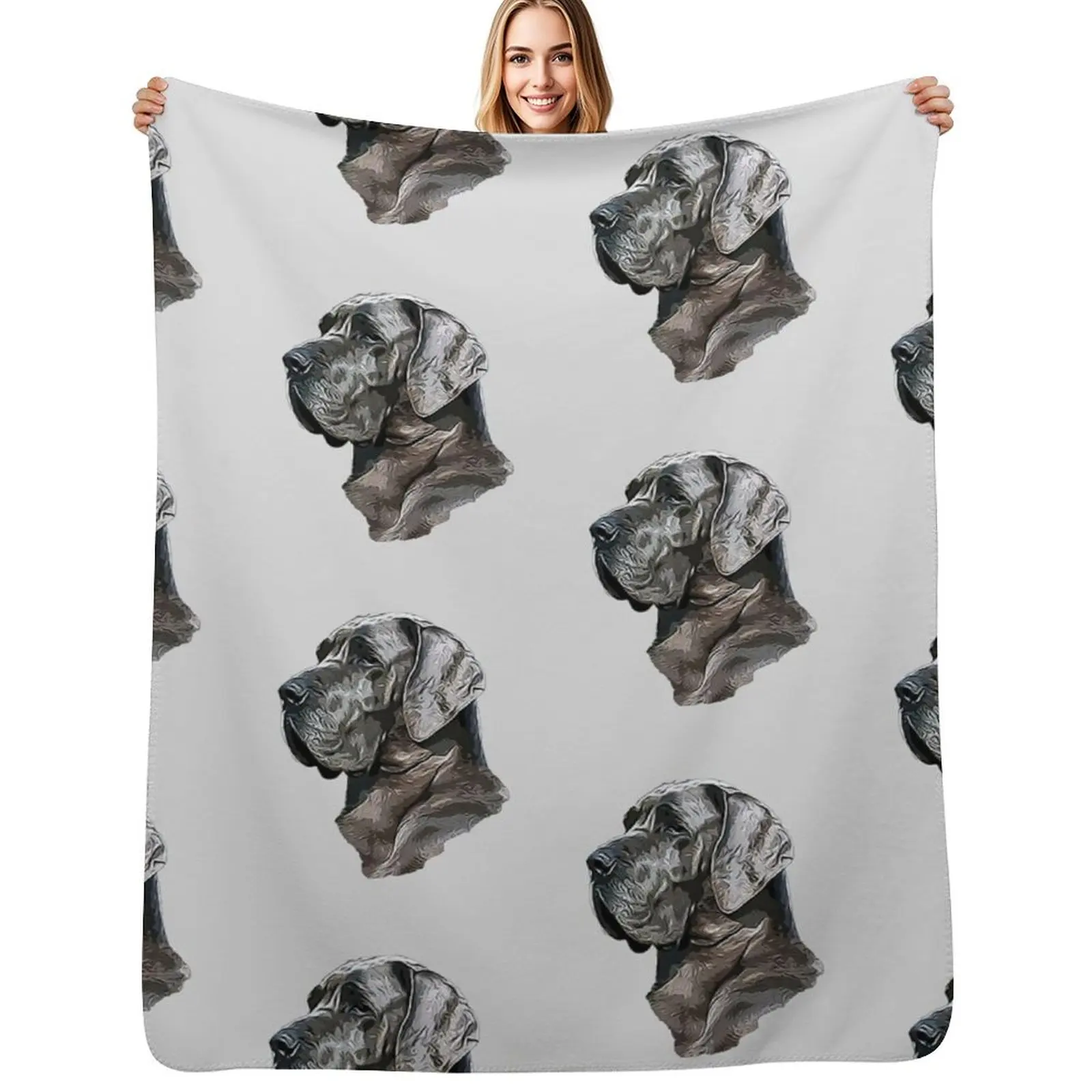 Great Dane Blue Beauty Throw Blanket Warm Accent Blanket for Living Room Decoration