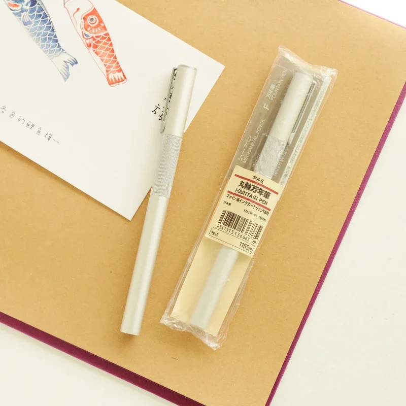 Original Japan Original Aluminum Fountain Pen Short Pocket Fountain Pen High Quality Gift Ink Pen Stationery