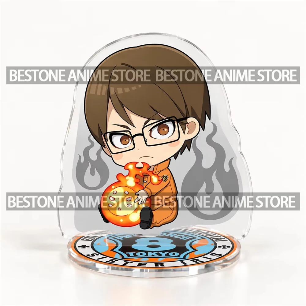 Fire Force 10cm Acrylic Stand Figures Keychain Anime Desktop Tabletop Ornament Otaku Fans Collectible Gift