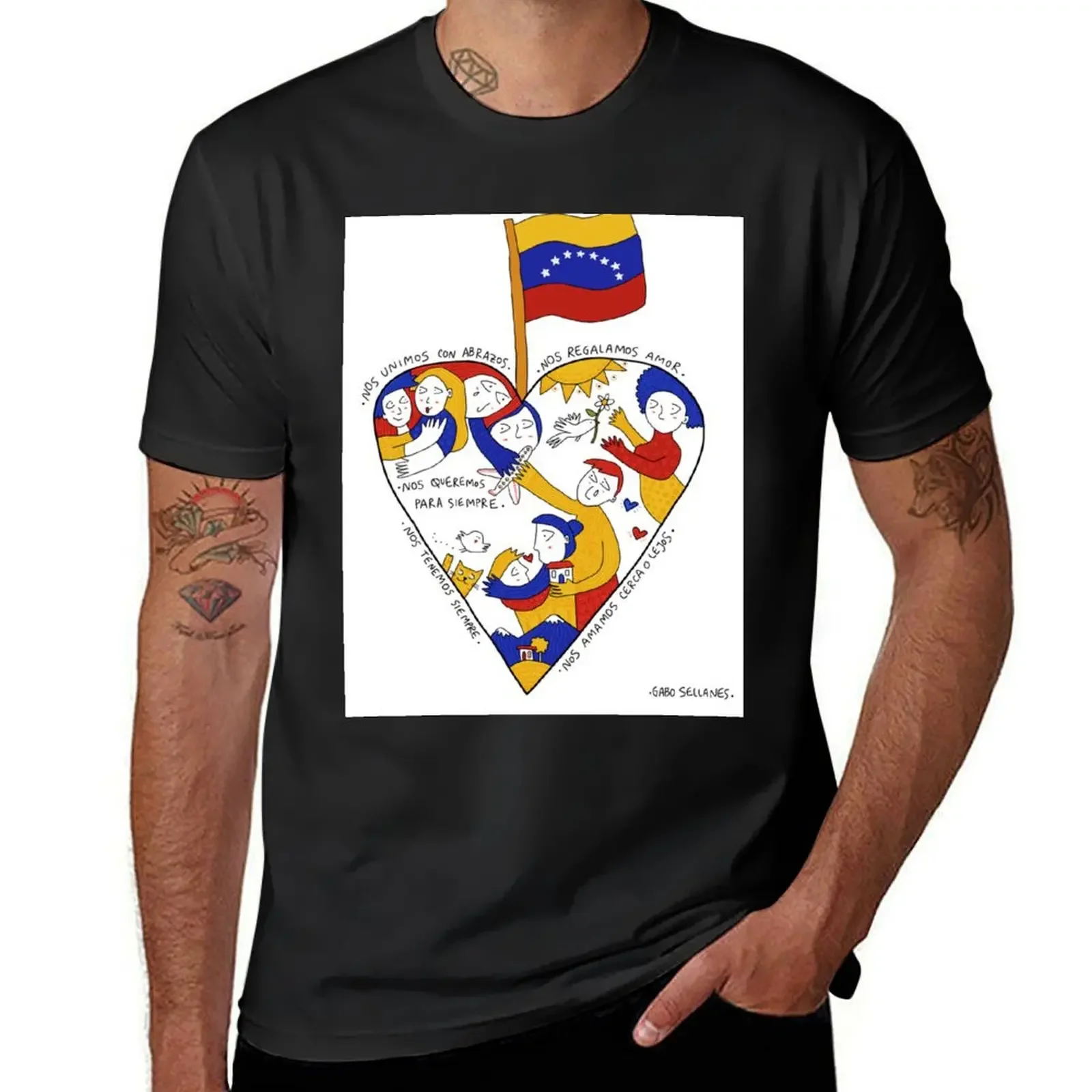 

Venezuela in the heart T-Shirt plus size tops essential t shirt hippie clothes designer shirts t shirt men 100℅ cotton