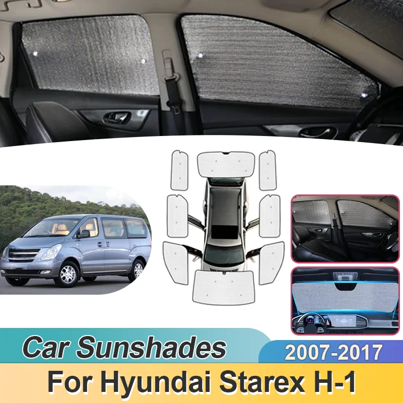 Car Sun Shades For Hyundai Starex H-1 iMax iLoad TQ 2007-2017 Sunshade Full Covers Windshield Anti UV Visors Auto Accessories