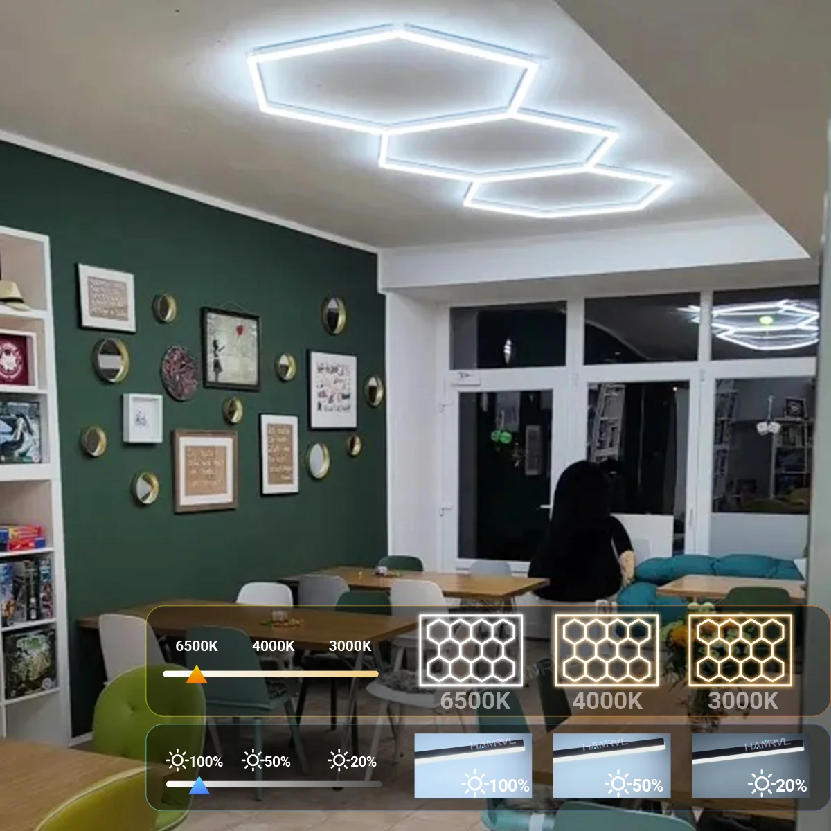 High Bright Modular Dimmable LED Garage Light 3000-6000K Color Changing Ceiling Lamp for Workshop Gym Warehouse Auto Repair Shop