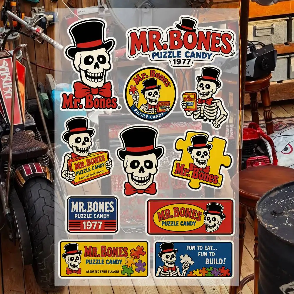 Mr. B-oneS- Puzzle CA-ndy 1977 Waterproof Vinyl Stickers for Car Motorcycle Bike Skateboard Laptop Bottle Phone