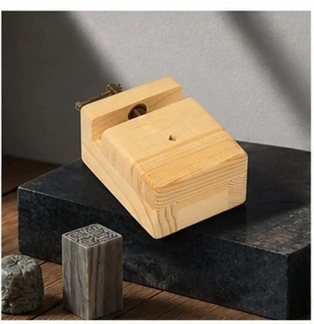 Solid Pine Wood Carving Fixture Tool for Engraved Seals Stone Stamps Mini Decorative Crafts Handicraft Use Comfortable Grip