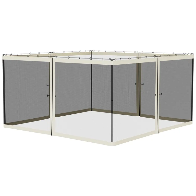 

Outsunny 13' x 13' Cream Mesh Sidewall Netting for Patio Gazebos & Canopy Tents with Zippers (Sidewall Only)