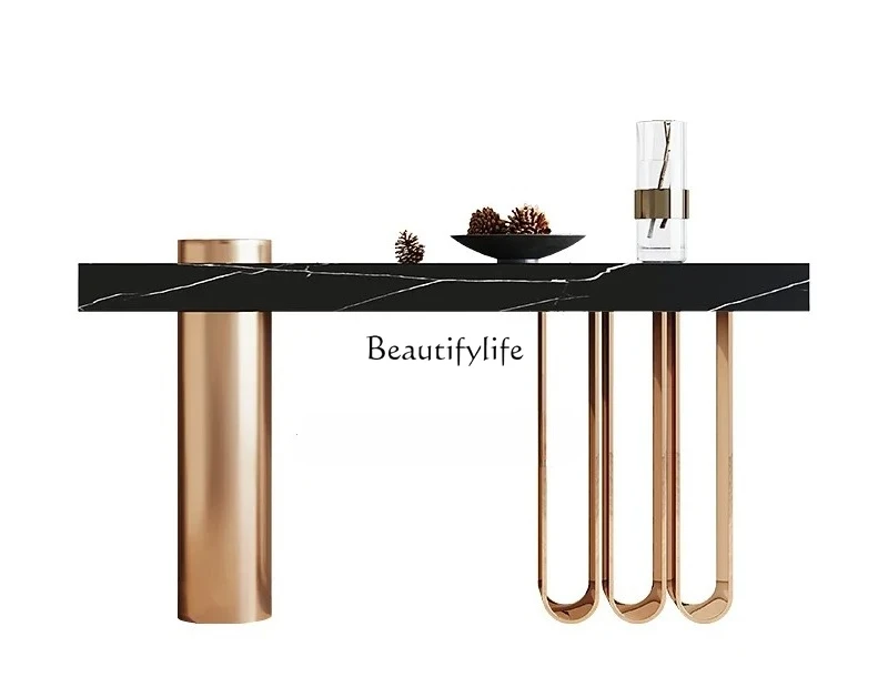 

Italian Minimalist Console French Mid-Ancient Arch Console Tables Side View Sets