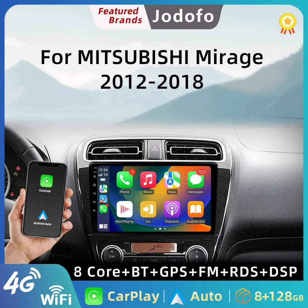 

Jodofo Car Radio Screen Stereo Acodo For Mitsubishi Mirage Attrage 2012 - 2018 2 Din Android 12 Player IPS Carplay GPS Video