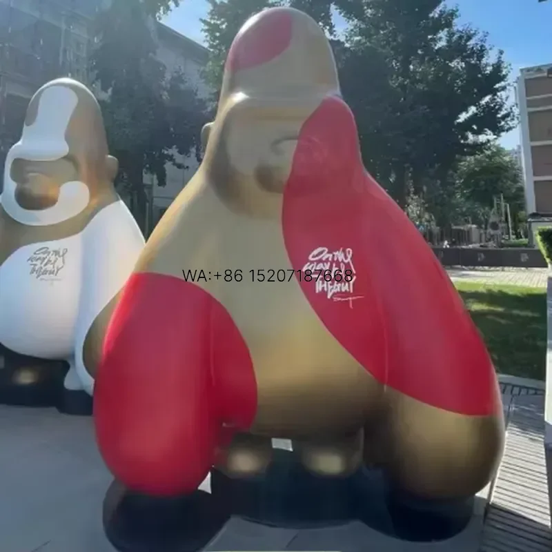 Wmwmnu Factory Custom Modern Resin Fiberglass Cartoon Gorilla Statue Sculpture for Outdoor Decoration