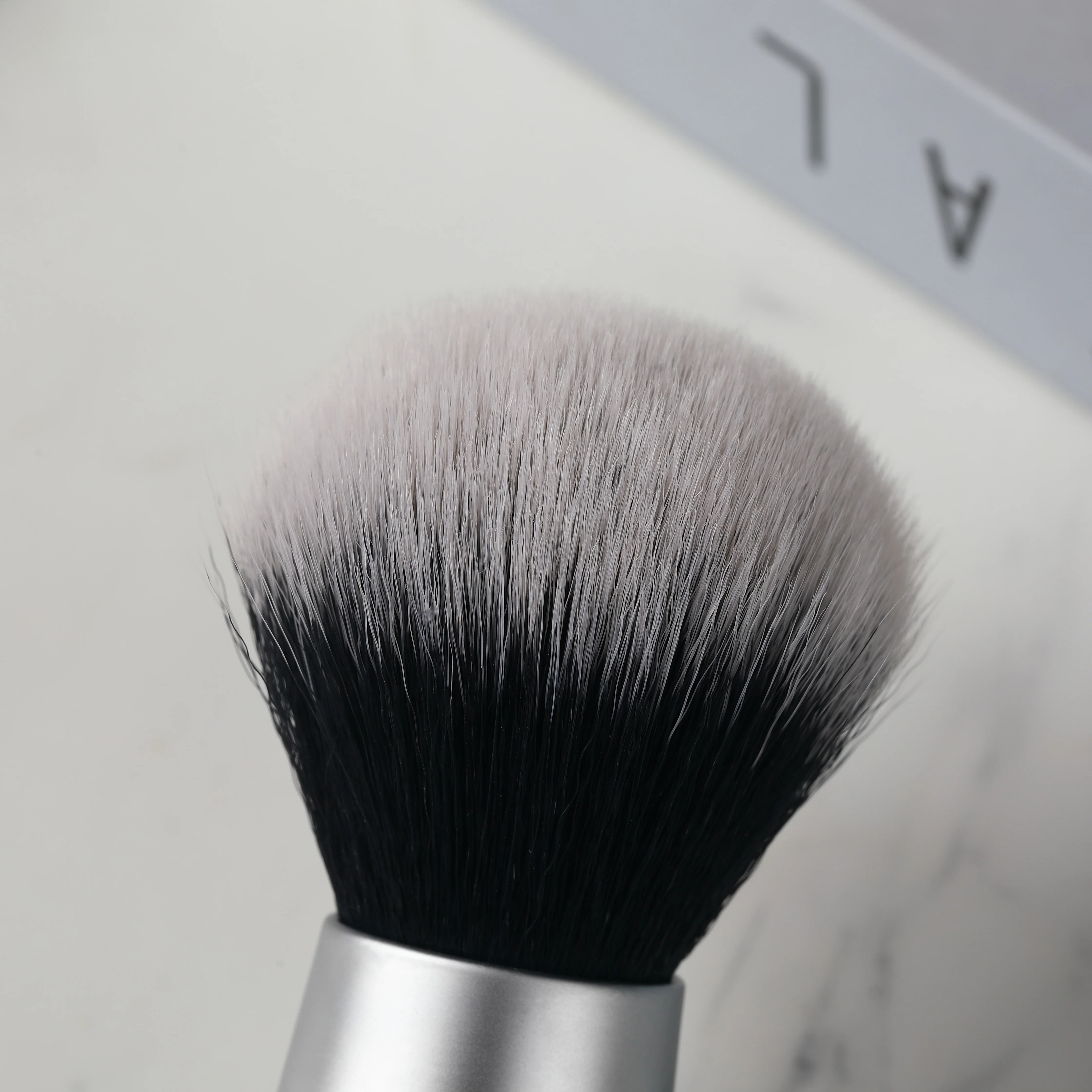 YAQI  Heavy Metal Handle Synthetic Hair Tuxedo Knot Shave Brush for Men Shaving