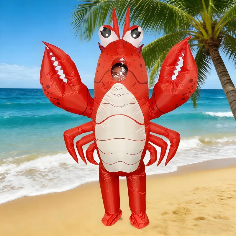 Lustiges aufblasbares Hummer-Krabben-Kostüm für Erwachsene - Perfekt für Halloween, Karneval, Cosplay und Party-Cosplay-Kostüme für Männer.