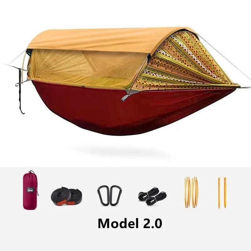 

Traveler hammock Outdoor anti roll and anti mosquito hammock Double person sunshade camping hammock with mosquito net