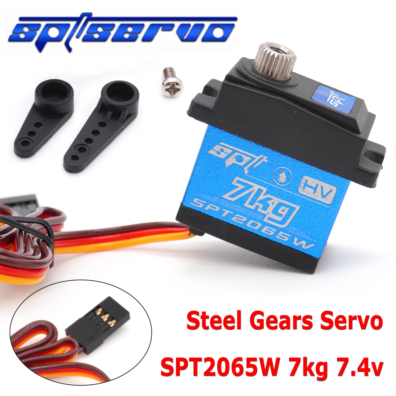 SPT SPT2065W 7kg 7.4v Waterproof High Volts Speed Stainless Steel Gears Servo for RC Car TRX-4 TRX-6 Shift Lock 2065 TR-4 SCX10