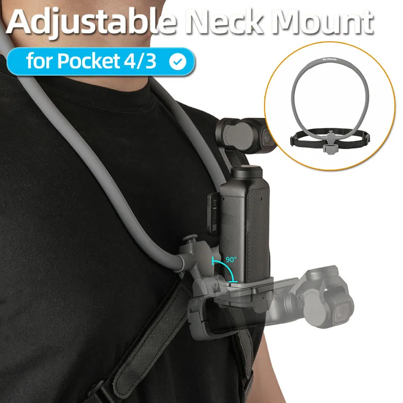 Adjustable Neck Bracket for Osmo Pocket 4/3 POV Shooting Neck  Hanging Mount with Chest Strap for Pocket 4/3Camera Accessories
