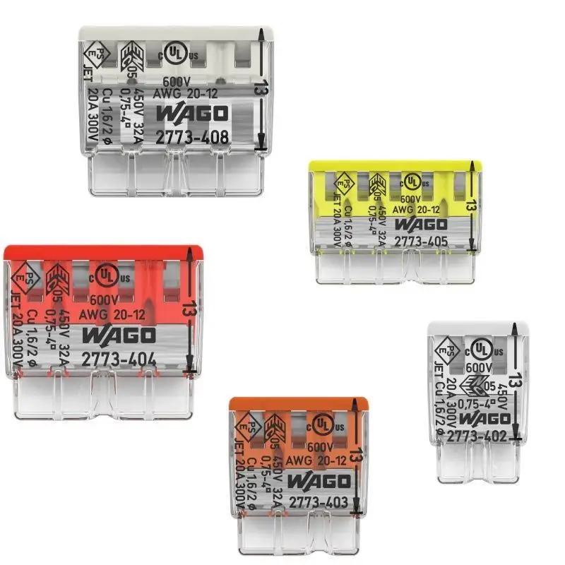 Original WAGO 2273‑242/243/244/245/248 & 2773‑202/203/204/205/208 Push‑in Wire Connector 10Pcs Home Electrical Splice Terminal B