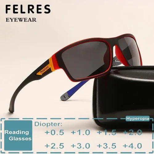 Gafas de sol deportivas negras graduadas para hombre y mujer, lentes de sol clásicas teñidas para presbicia, gafas de sol con sombra de aumento