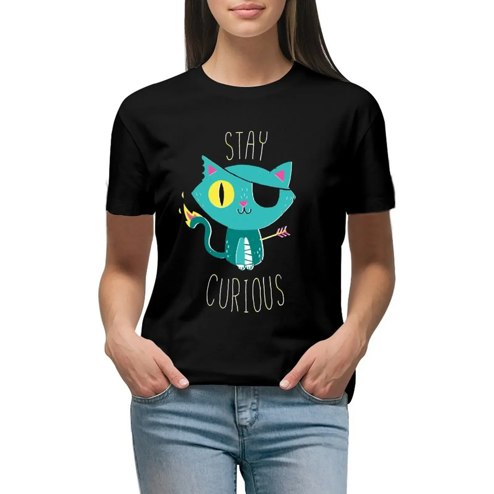 Stay Curious T-Shirt cute clothes Female clothing female kawaii clothes plain t shirts for Women