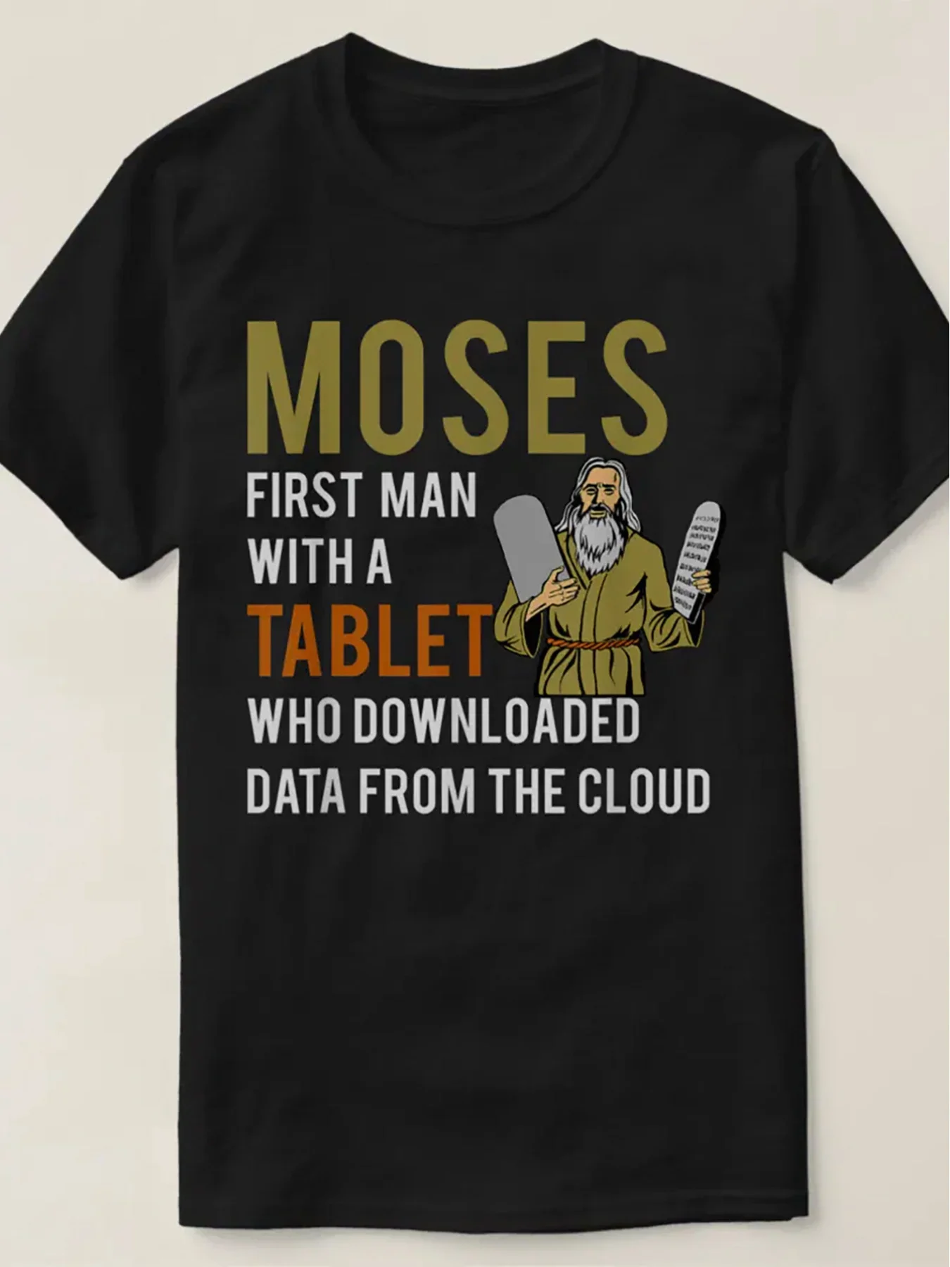 Funny Jewish Passover Moses Tablet Data Cloud Comp T Shirt