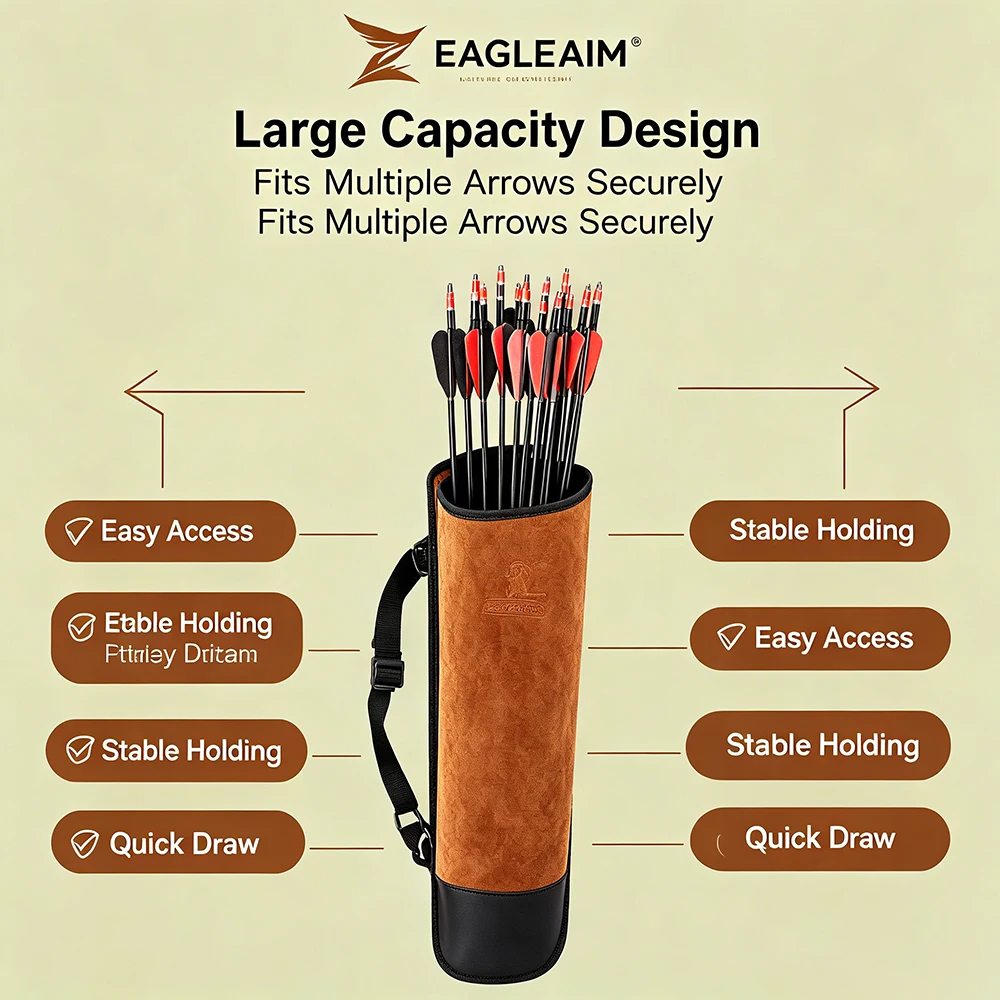 EAGLEAIM Suede Cow Leather Bac - Quiver Arrow Back ulasan dan harga