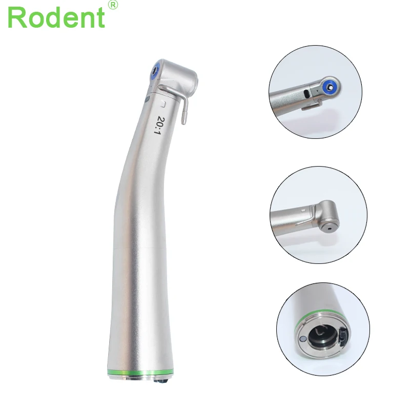 Red Ring Increasing Low Speed Handpiece External/Internal Water Spray 1:5/1:1/20:1 Contra Angle With Fiber Optic image 3