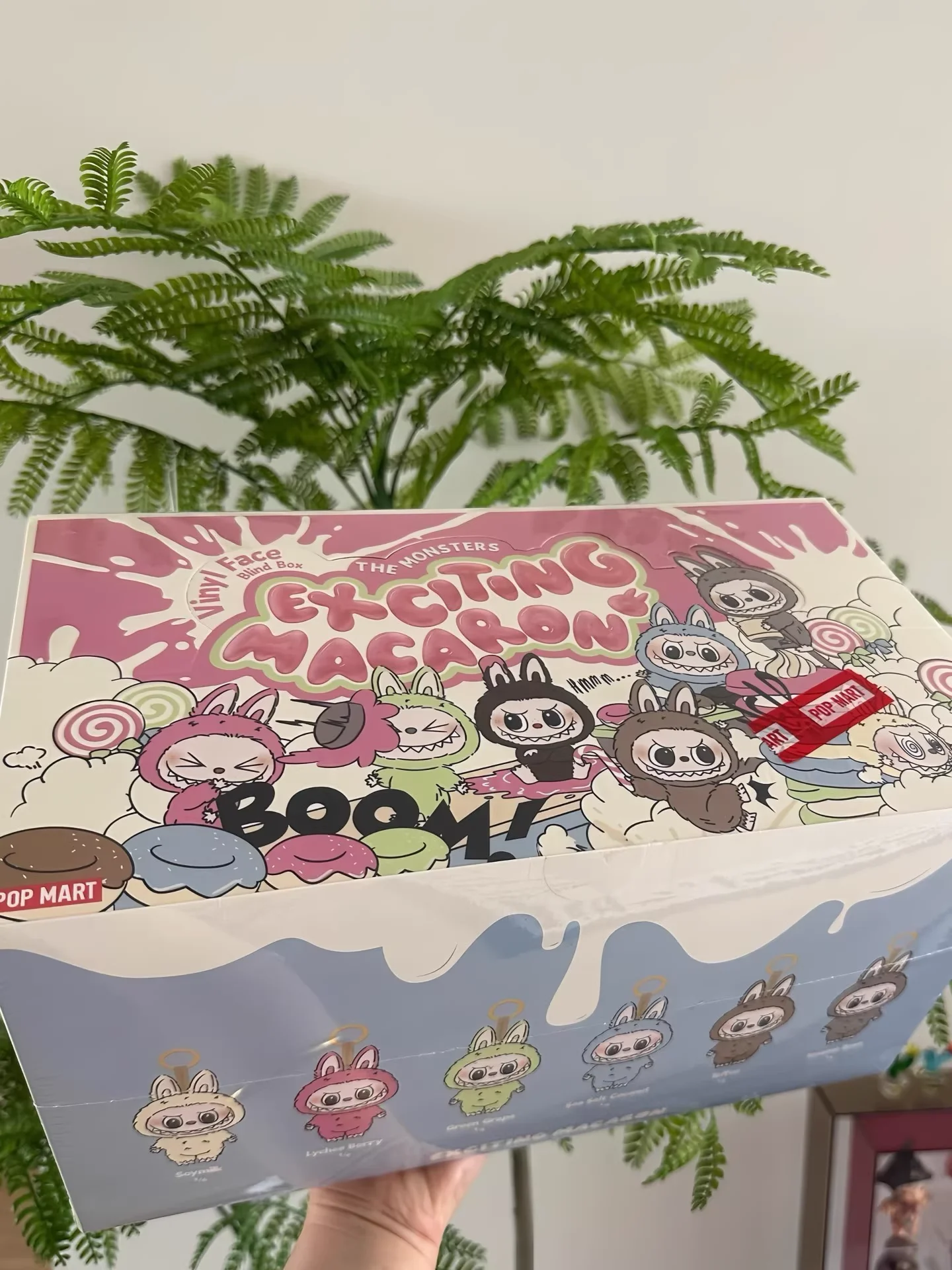 لطيف LABUBU أفخم المفاتيح صندوق أعمى من سلسلة ماكارونس لذيذ من POP MART دمية حيوان محشوة ناعمة لهواة الجمع عشوائي #5