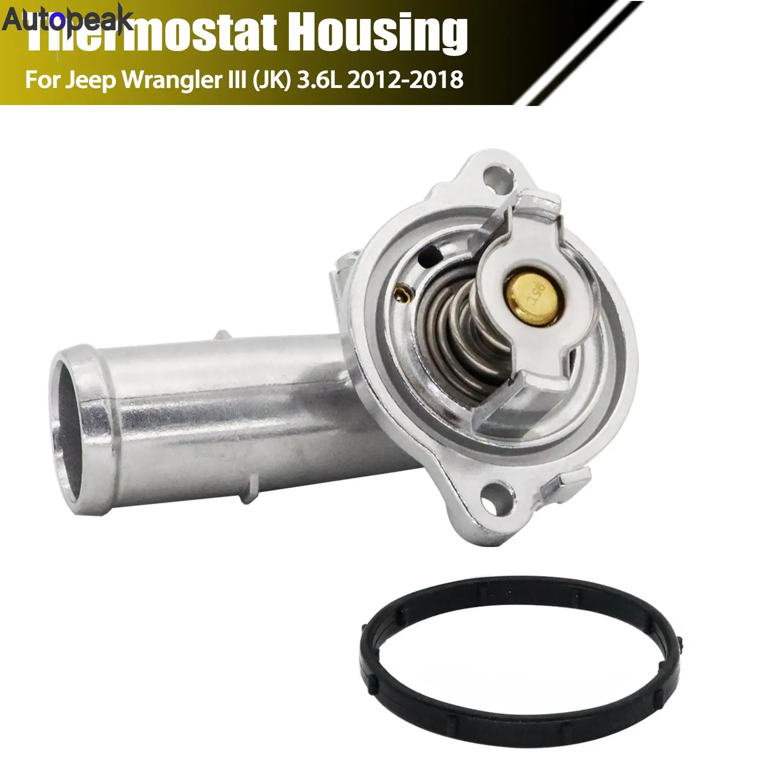 

For Jeep Wrangler JK 2018 Grand Cherokee 2011-2020 Chrysler 3.6L Coolant Aluminum Thermostat Housing 5184651AG 5184655AH P0128