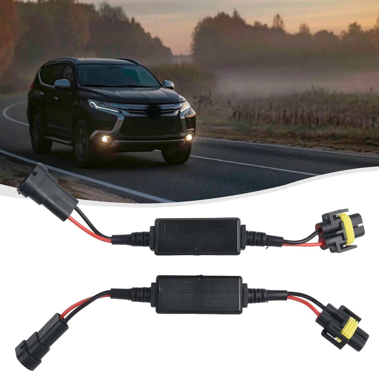 2Pcs LED Canbus Wiring Decoder Adapter Car Headlights Error Free Anti Flicker Resistor H8 H9 H11 Adapter Warning Canceller