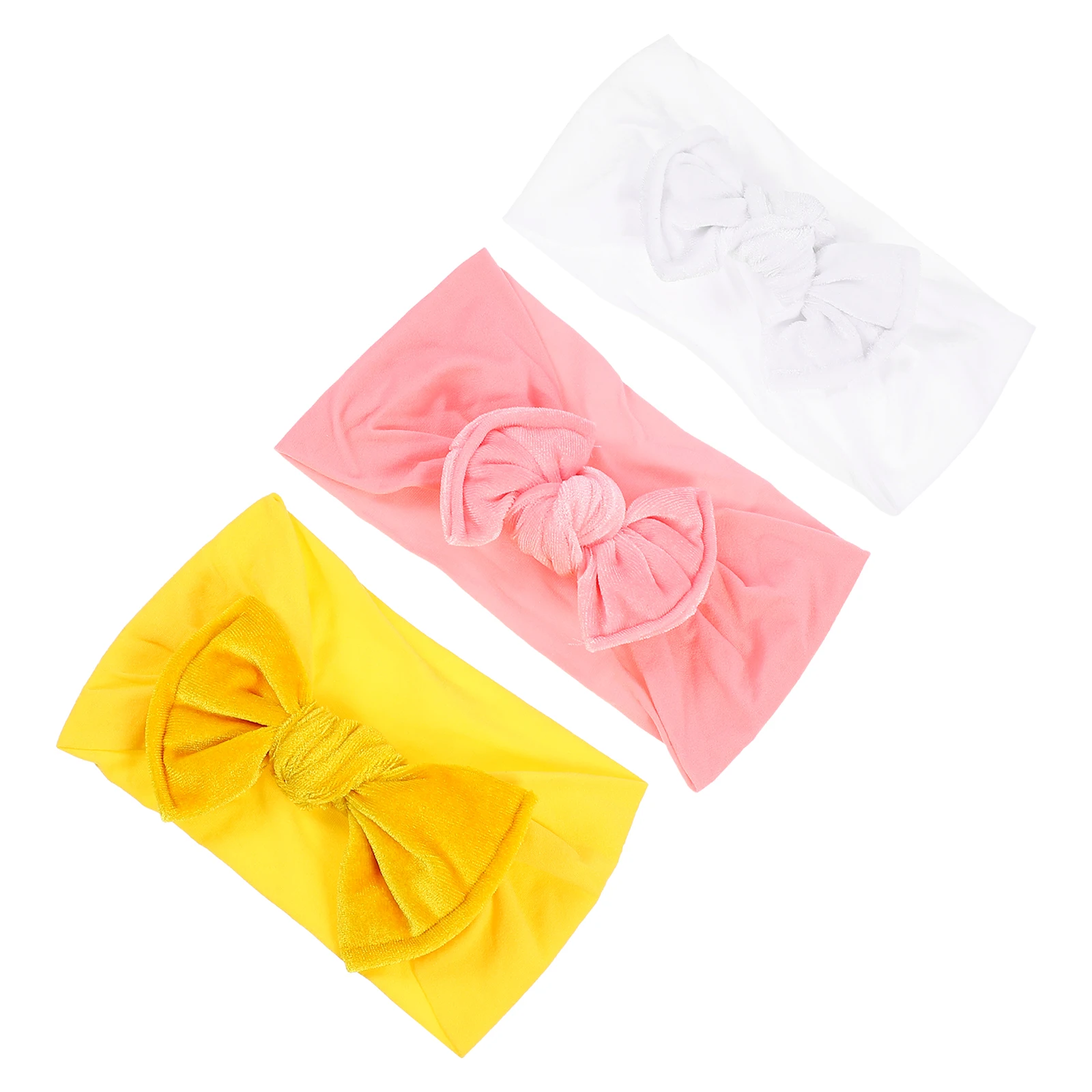 

3 pcs Baby Bowknot Headband Children Hair Ornament Headwear for Photography Baptism Party Newborn Girls Nylon Wraps