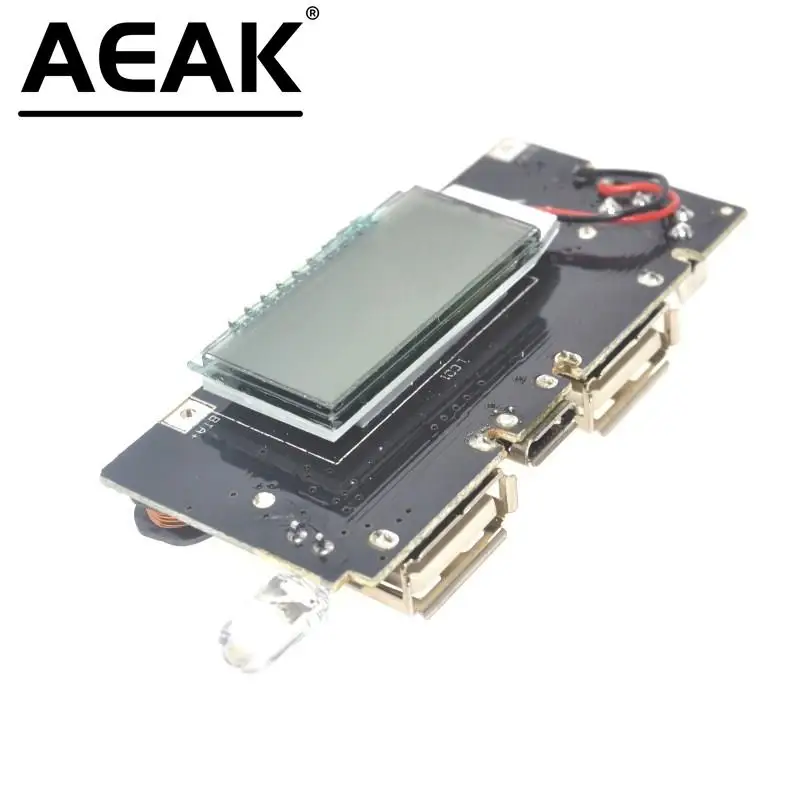 Cargador de batería para teléfono móvil, placa de módulo LCD LED, PCB, doble USB, 5V, 1A, 2,1a, 18650