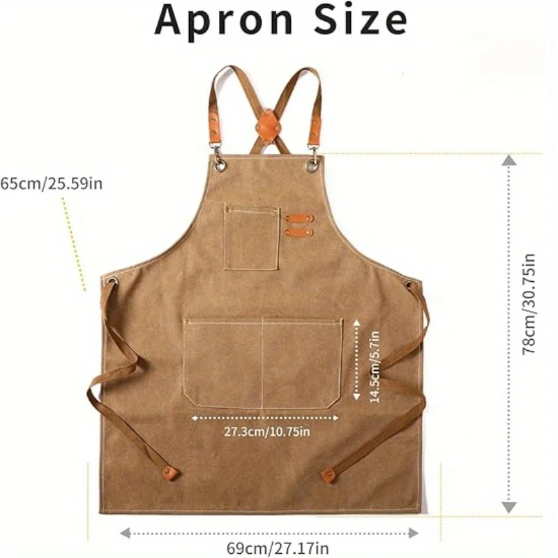 Thicken Canvas Denim Apron Antifouling Barista Apron Kitchen Restaurant Worker Barber Carpenter Florist Apron For Women Man